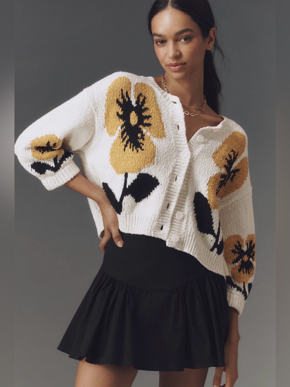 Anthropologie Maeve Elbow Sleeve Cardigan
